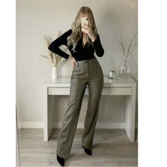 Zara Pants - ZARA FULL LENGTH FAUX LEATHER FRANCOISE PANTS